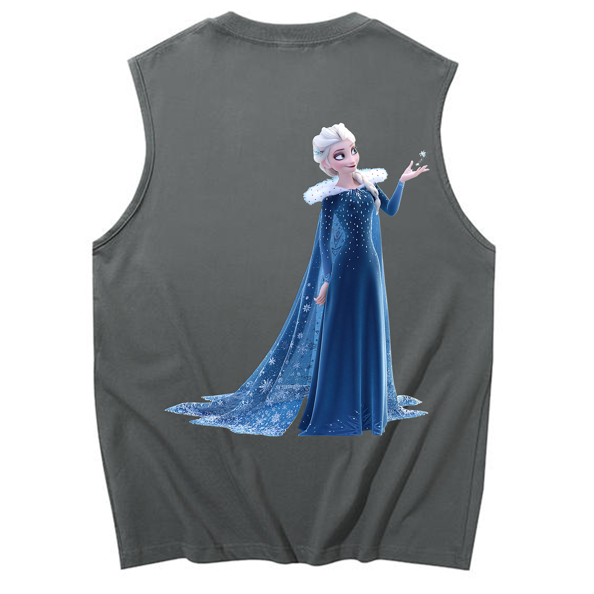 （画像用） アナと雪の女王 アンナ エルサ Frozen Anna Elsa コットン100％タンクトップ（背面プリント）